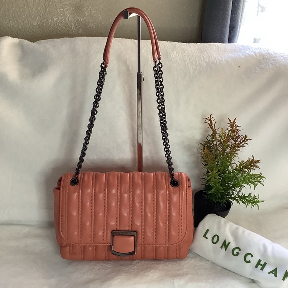 Longchamp Brioche Small Shoulder Crossbody Rose Blush - Picture 1 of 14